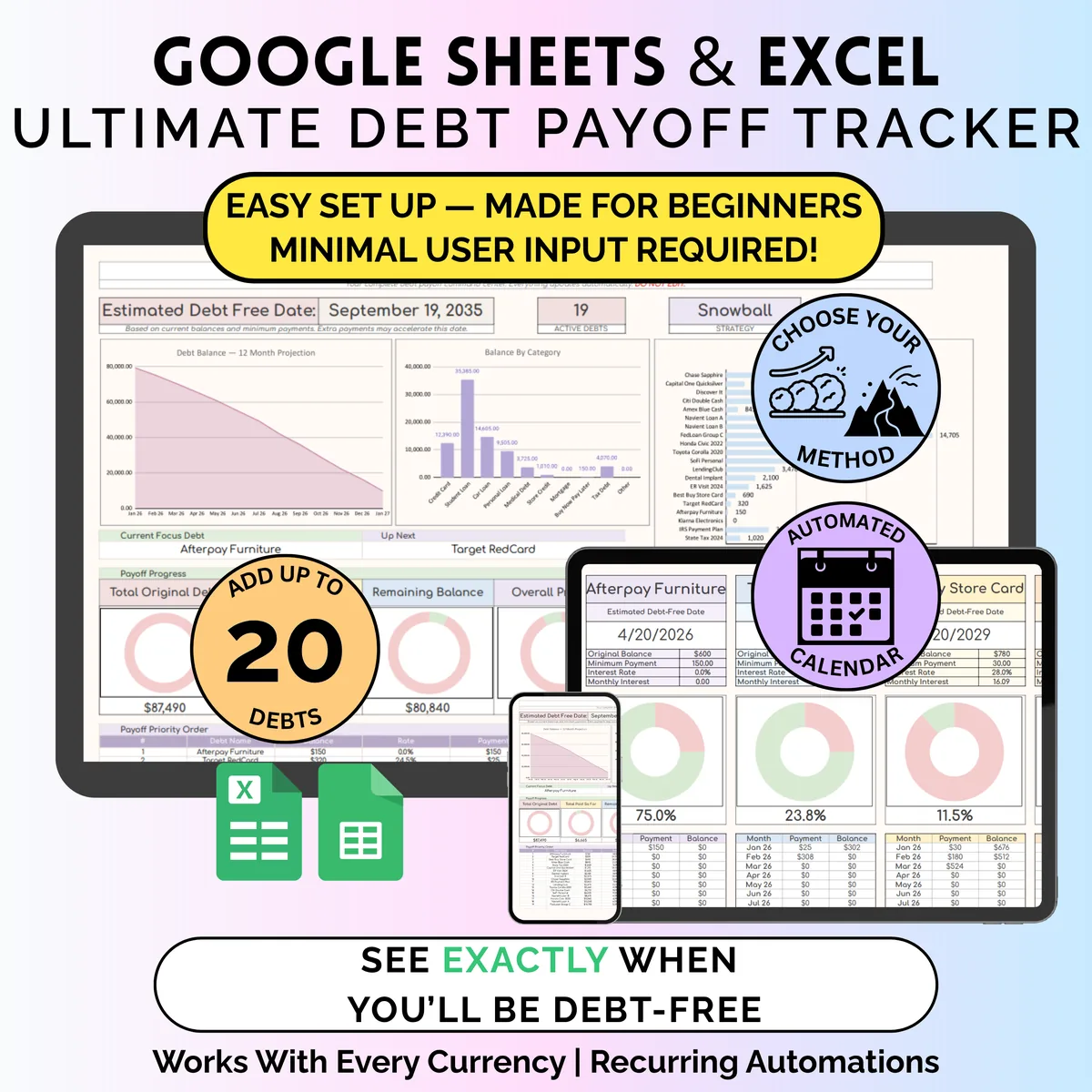 Debt Payoff Tracker - Original Color Palette